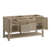 Breckenridge 60" Double Vanity, Whitewashed Oak, w/ 3 CM Charcoal Soapstone Quartz Top