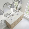Breckenridge 60" Double Vanity, Whitewashed Oak, w/ 3 CM Victorian Silver Quartz Top