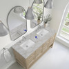 Breckenridge 60" Double Vanity, Whitewashed Oak, w/ 3 CM Victorian Silver Quartz Top w/FreePower Wireless Charger