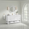 Breckenridge 60" Single Vanity, Bright White, w/ Single Hole 3 CM White Zeus Quartz Top & Backsplash