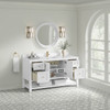 Breckenridge 60" Single Vanity, Bright White, w/ Single Hole 3 CM White Zeus Quartz Top & Backsplash
