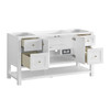 Breckenridge 60" Single Vanity, Bright White, w/ Single Hole 3 CM White Zeus Quartz Top & Backsplash