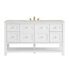 Breckenridge 60" Single Vanity, Bright White, w/ 3 CM Victorian Silver Quartz Top