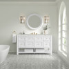 Breckenridge 60" Single Vanity, Bright White, w/ 3 CM Victorian Silver Quartz Top