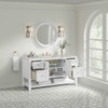 Breckenridge 60" Single Vanity, Bright White, w/ 3 CM Victorian Silver Quartz Top