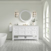 Breckenridge 60" Single Vanity, Bright White, w/ 3 CM Eternal Jasmine Pearl Silestone Top w/ FreePower Wireless Charger