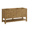 Breckenridge 60" Single Vanity, Light Natural Oak, w/ 3 CM Carrara Marble Top