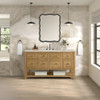Breckenridge 60" Single Vanity, Light Natural Oak, w/ 3 CM Victorian Silver Quartz Top