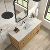 Breckenridge 60" Single Vanity, Light Natural Oak, w/ 3 CM Victorian Silver Quartz Top