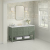 Breckenridge 60" Single Vanity, Smokey Celadon, w/ 3 CM Carrara Marble Top