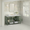 Breckenridge 60" Single Vanity, Smokey Celadon, w/ 3 CM Carrara Marble Top