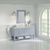 Breckenridge 60" Single Vanity, Serenity Blue, w/ 3 CM Victorian Silver Quartz Top