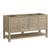 Breckenridge 60" Single Vanity, Whitewashed Oak, w/ 3 CM Victorian Silver Quartz Top