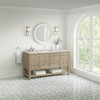 Breckenridge 60" Single Vanity, Whitewashed Oak, w/ 3 CM Victorian Silver Quartz Top