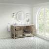 Breckenridge 60" Single Vanity, Whitewashed Oak, w/ 3 CM Eternal Jasmine Pearl Silestone Top w/ FreePower Wireless Charger