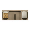 Breckenridge 60" Single Vanity, Whitewashed Oak, w/ 3 CM Eternal Jasmine Pearl Silestone Top w/ FreePower Wireless Charger