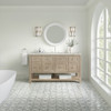 Breckenridge 60" Single Vanity, Whitewashed Oak, w/ 3 CM Victorian Silver Silestone Top w/ FreePower Wireless Charger