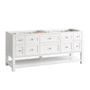 Breckenridge 72" Double Vanity, Bright White w/ 3 CM Ethereal Noctis Top