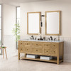 Breckenridge 72" Double Vanity, Light Natural Oak w/ 3 CM Eternal Jasmine Pearl Top w/FreePower Wireless Charger