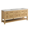 Breckenridge 72" Double Vanity, Light Natural Oak w/ 3 CM Eternal Jasmine Pearl Top w/FreePower Wireless Charger
