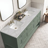 Breckenridge 72" Double Vanity, Smokey Celadon w/ 3 CM Victorian Silver Top
