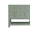 Breckenridge 72" Double Vanity, Smokey Celadon w/ 3 CM Eternal Jasmine Pearl Top w/FreePower Wireless Charger