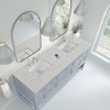 Breckenridge 72" Double Vanity, Serenity Blue, w/ 3 CM Eternal Jasmine Pearl Quartz Top w/FreePower Wireless Charger