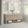 Breckenridge 72" Double Vanity, Whitewashed Oak w/ 3 CM Eternal Jasmine Pearl Silestone Top