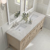 Breckenridge 72" Double Vanity, Whitewashed Oak w/ 3 CM Eternal Jasmine Pearl Silestone Top