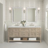 Breckenridge 72" Double Vanity, Whitewashed Oak w/ 3 CM Lime Delight Silestone Top