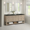 Breckenridge 72" Double Vanity, Whitewashed Oak, w/ 3 CM Phantome Eclos Top