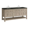 Breckenridge 72" Double Vanity, Whitewashed Oak, w/ 3 CM Phantome Eclos Top