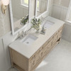 Breckenridge 72" Double Vanity, Whitewashed Oak, w/ 3 CM Siberian Silestone Top