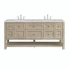 Breckenridge 72" Double Vanity, Whitewashed Oak w/ 3 CM Victorian Silver Silestone Top