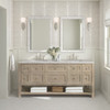 Breckenridge 72" Double Vanity, Whitewashed Oak w/ 3 CM White Zeus Silestone Top