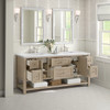 Breckenridge 72" Double Vanity, Whitewashed Oak w/ 3 CM White Zeus Silestone Top