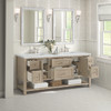 Breckenridge 72" Double Vanity, Whitewashed Oak w/ 3 CM Ethereal Noctis Silestone Top w/FreePower Wireless Charger