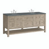 Breckenridge 72" Double Vanity, Whitewashed Oak w/ 3 CM Parisien Bleu Silestone Top w/FreePower Wireless Charger