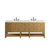 Breckenridge 84" Double Vanity, Light Natural Oak w/ 3 CM White Zeus Top