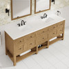 Breckenridge 84" Double Vanity, Light Natural Oak w/ 3 CM White Zeus Top