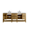 Breckenridge 84" Double Vanity, Light Natural Oak w/ 3 CM White Zeus Top