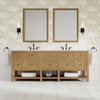 Breckenridge 84" Double Vanity, Light Natural Oak w/ 3 CM Eternal Jasmine Pearl Top w/FreePower Wireless Charger