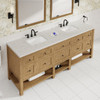 Breckenridge 84" Double Vanity, Light Natural Oak w/ 3 CM Eternal Jasmine Pearl Top w/FreePower Wireless Charger