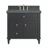 Lorelai 36" Single Vanity, Black Onyx w/ 3 CM Parisien Bleu Silestone Top