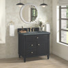 Lorelai 36" Single Vanity, Black Onyx w/ 3 CM Parisien Bleu Silestone Top