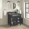 Lorelai 36" Single Vanity, Black Onyx w/ 3 CM Parisien Bleu Silestone Top