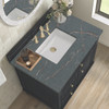 Lorelai 36" Single Vanity, Black Onyx w/ 3 CM Parisien Bleu Silestone Top