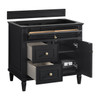 Lorelai 36" Single Vanity, Black Onyx w/ 3 CM Parisien Bleu Silestone Top