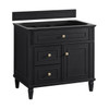 Lorelai 36" Single Vanity, Black Onyx, w/ 3 CM Siberian Silestone Top