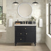 Lorelai 36" Single Vanity, Black Onyx, w/ 3 CM Siberian Silestone Top